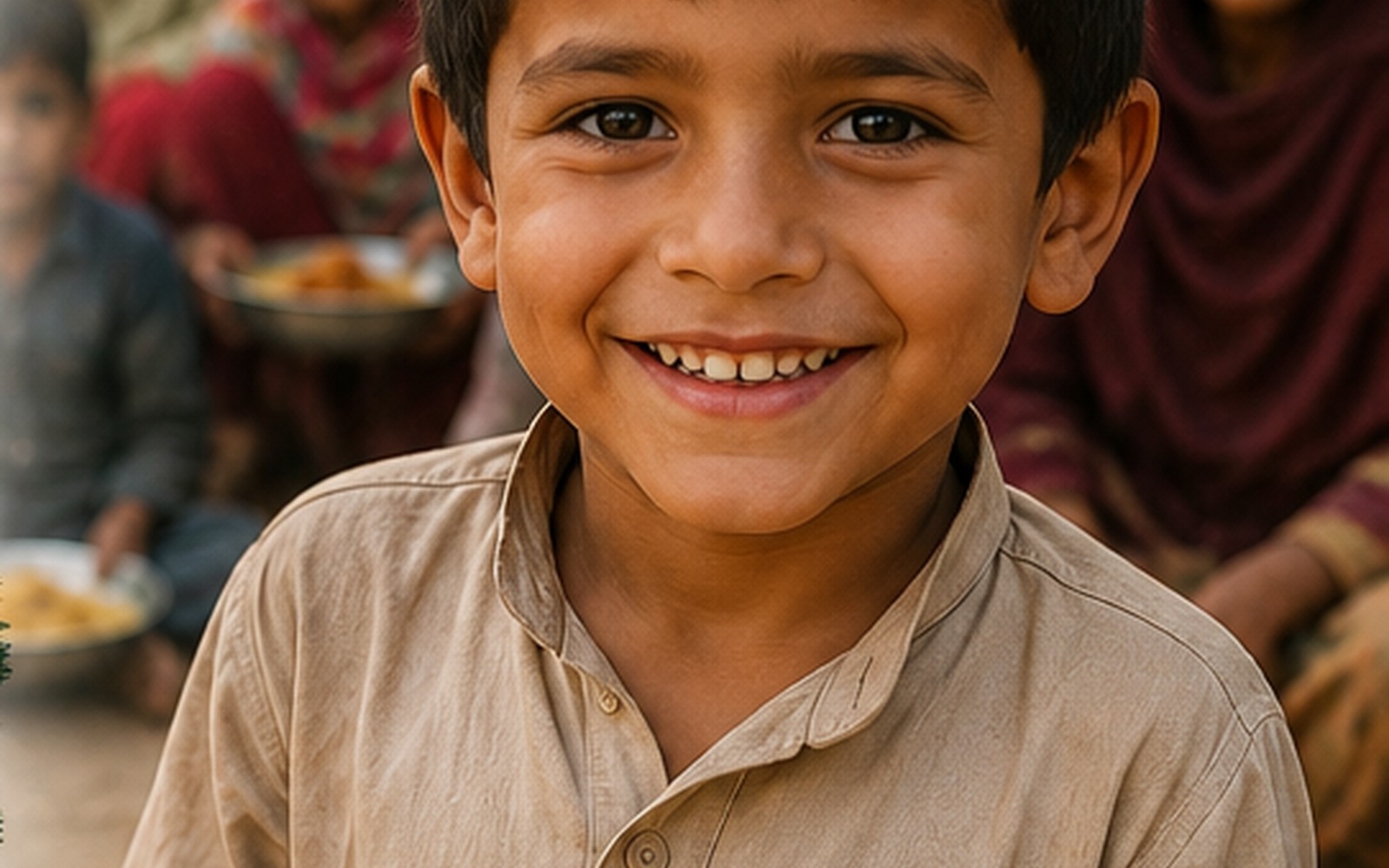 A child receiving food assistance